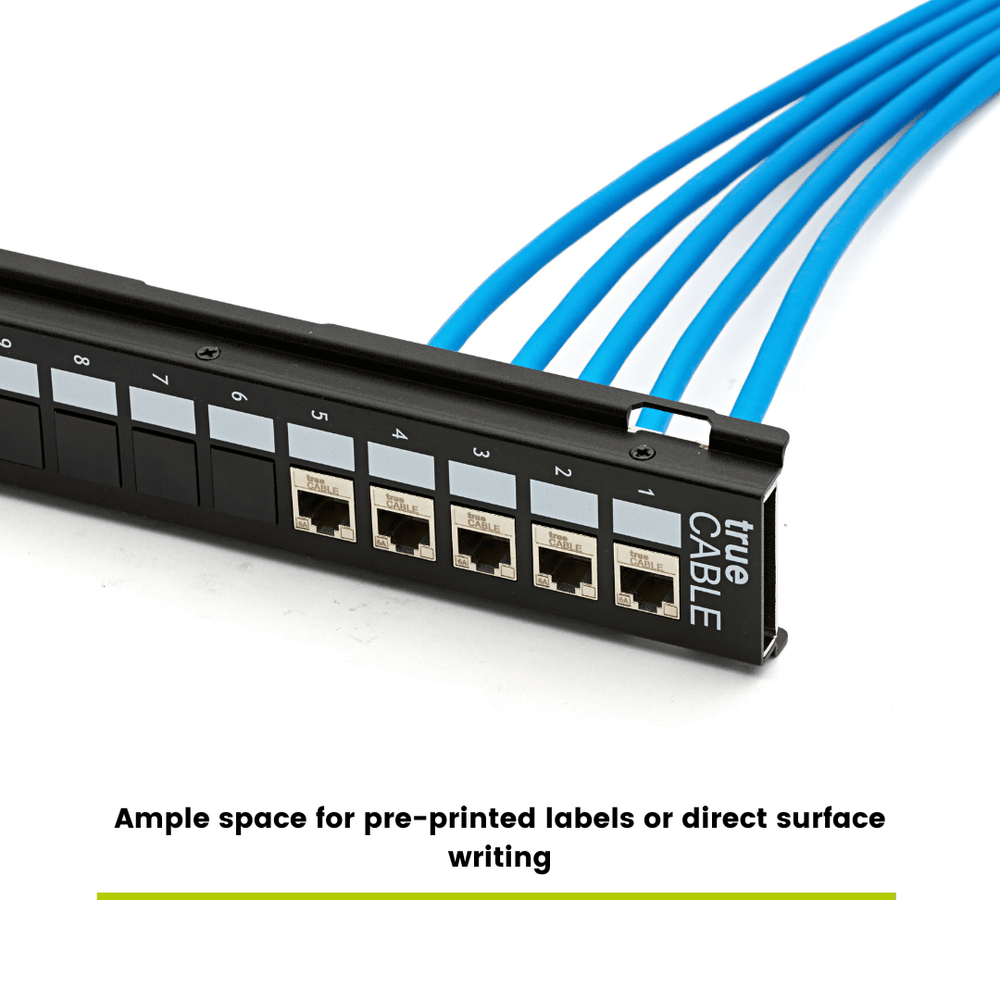 Patch Panel Wall Example 12-Port Wall Mount Shielded Keystone Patch Panel | trueCABLE