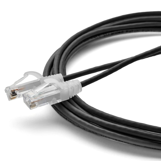 Cat6 28AWG Ethernet Patch Cable - Unshielded - Black - 14ft - up close main image