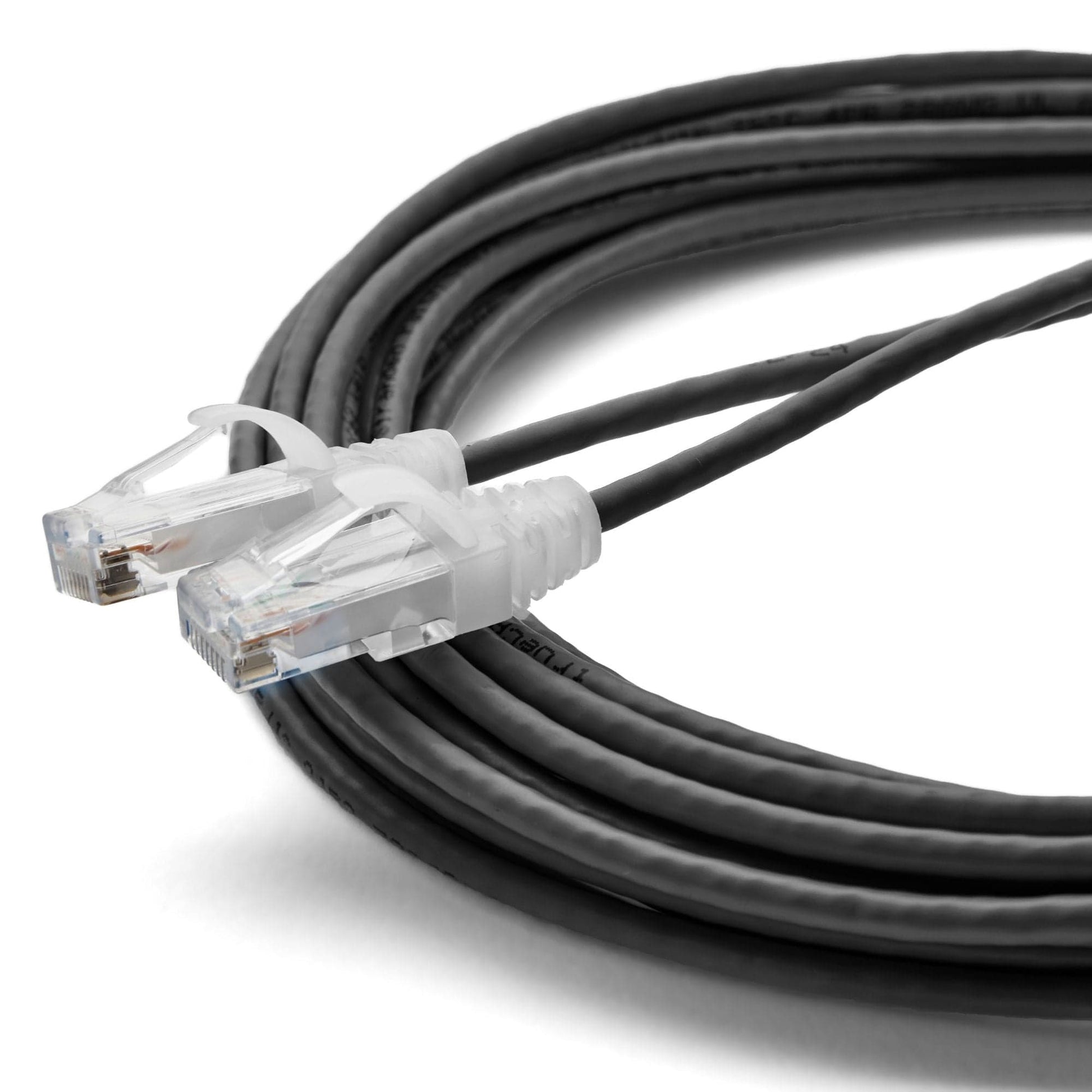 Cat6 28AWG Ethernet Patch Cable - Unshielded - Black - 25ft - up close main image