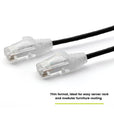 Cat6 28AWG Ethernet Patch Cable - Unshielded - Black - ideal for easy server rack and modular furniture routing