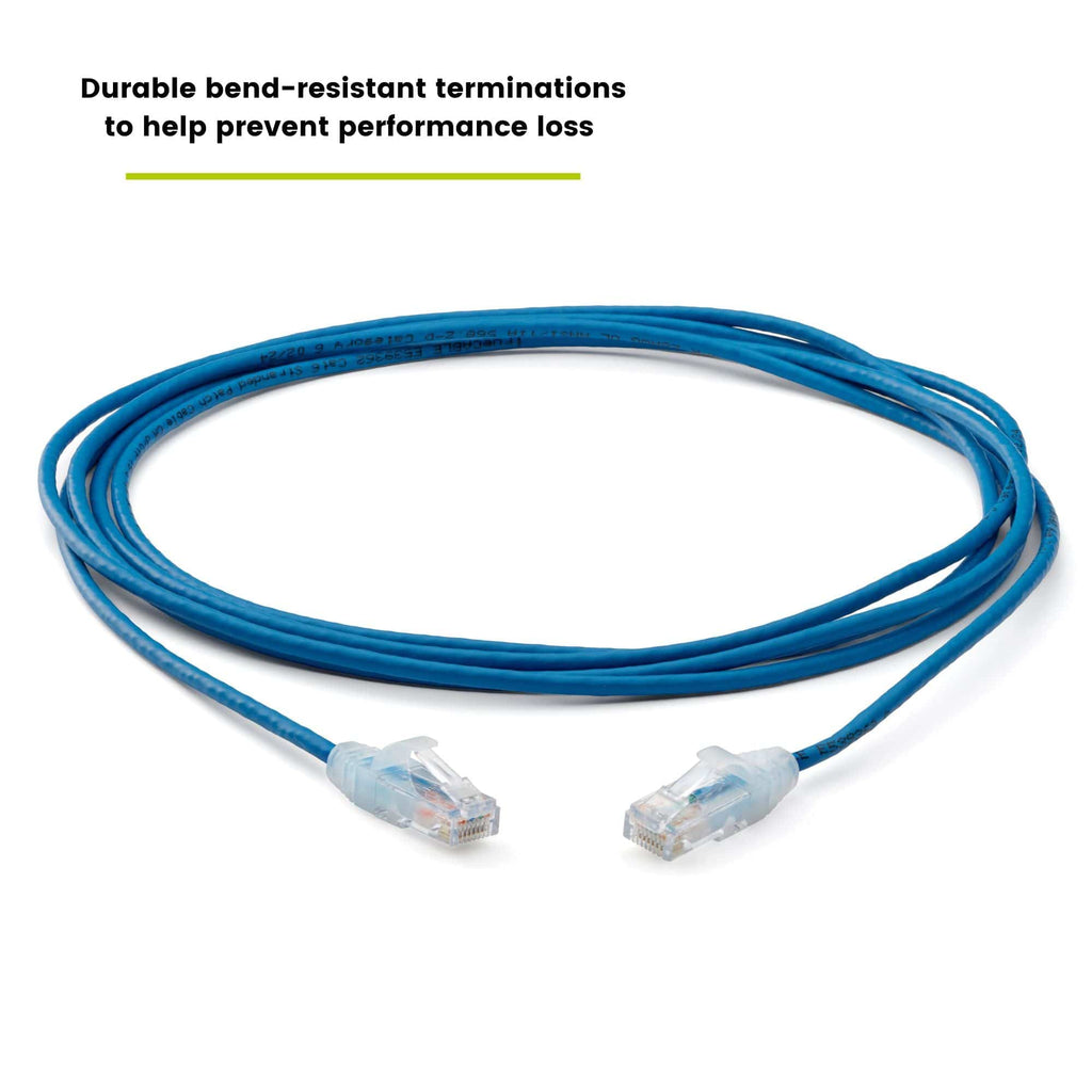 Cat6 28AWG Ethernet Patch Cable - Unshielded - Blue - 10ft - bend resistant