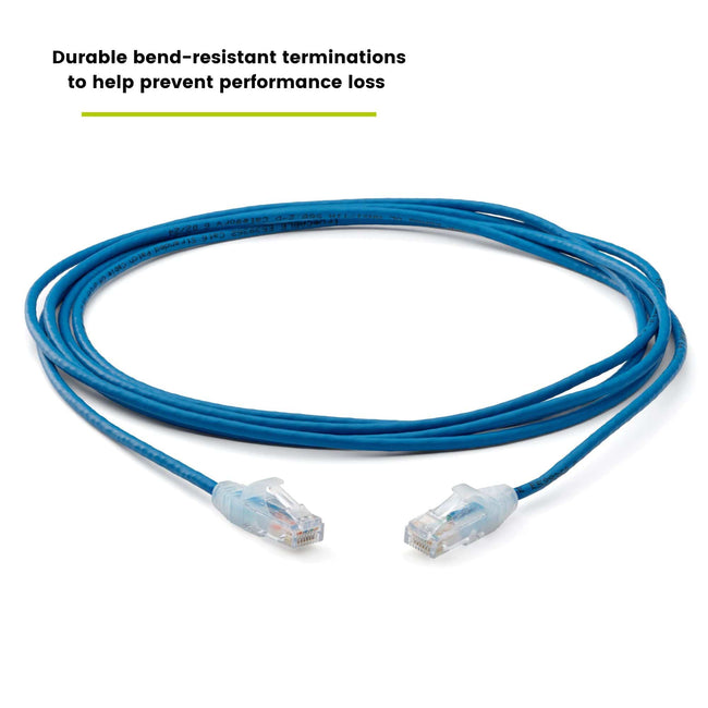 Cat6 28AWG Ethernet Patch Cable - Unshielded - Blue - 10ft - bend resistant