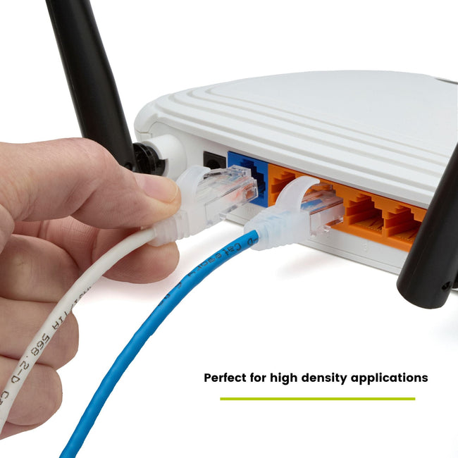 Cat6 28AWG Ethernet Patch Cable - Unshielded - Blue - 10ft - router in use
