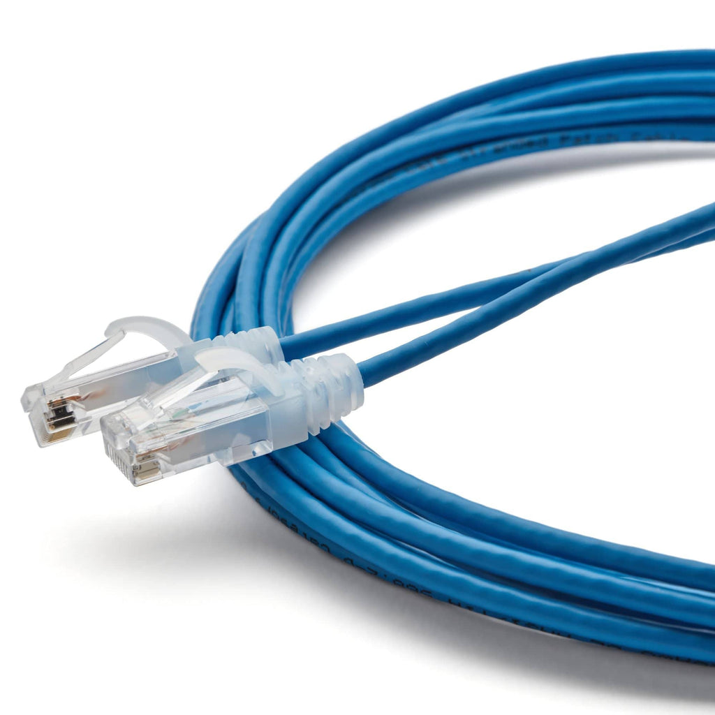Cat6 28AWG Ethernet Patch Cable - Unshielded - Blue - 14ft - up close shot