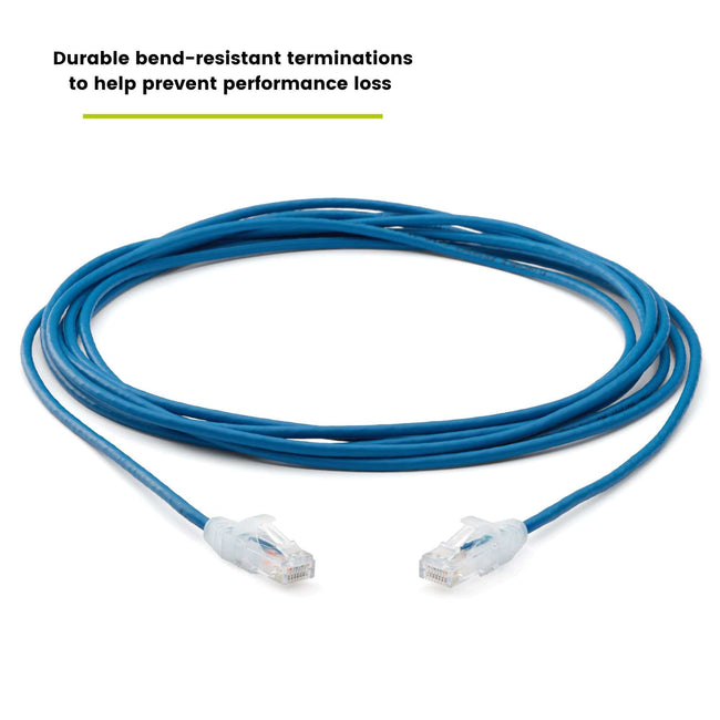 Cat6 28AWG Ethernet Patch Cable - Unshielded - Blue - 14ft - bend-resistant