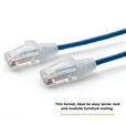 Cat6 28AWG Ethernet Patch Cable - Unshielded - Blue - 1ft - ideal for server rack and modular furniture routing