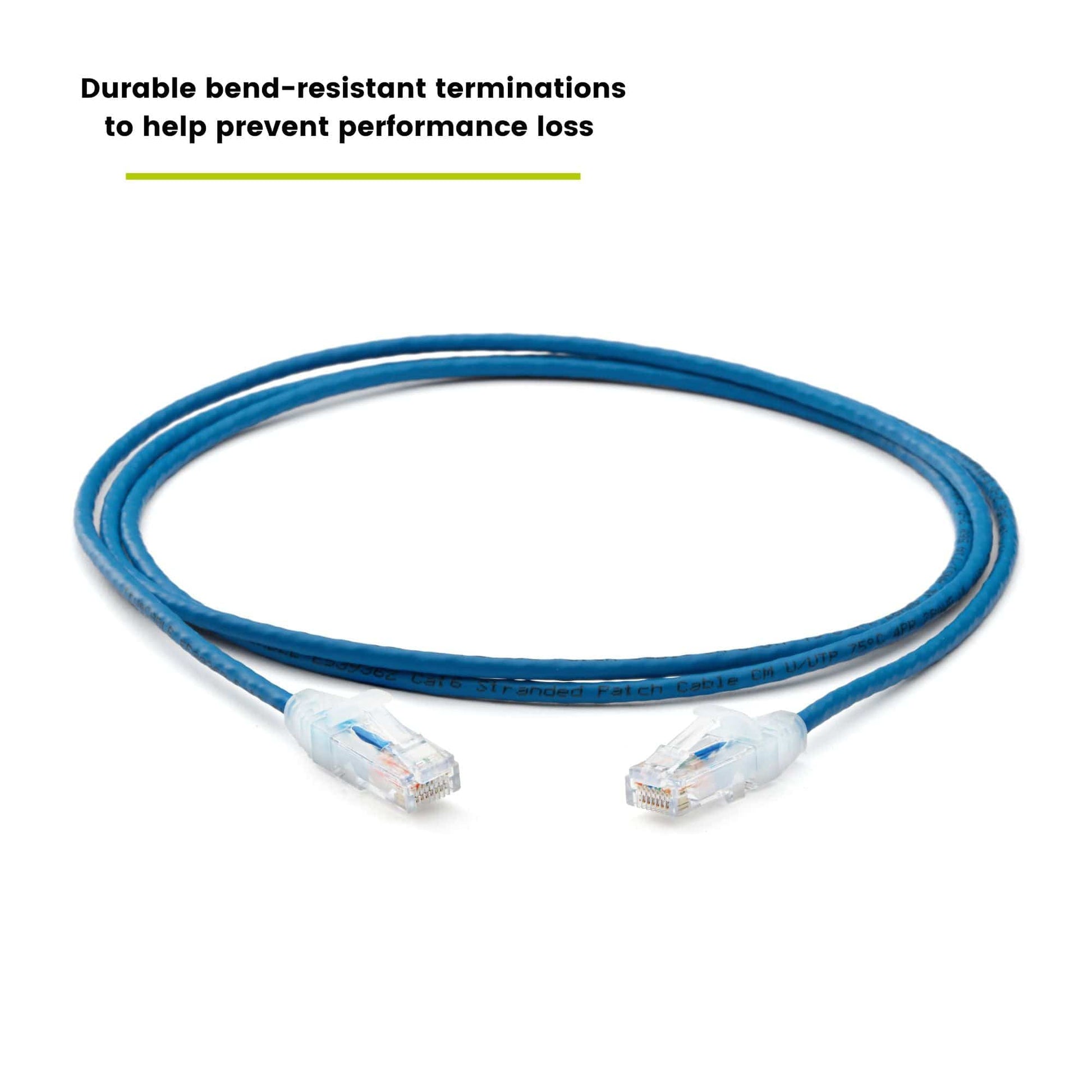 Cat6 28AWG Ethernet Patch Cable - Unshielded - Blue - 5ft - bend-resistant