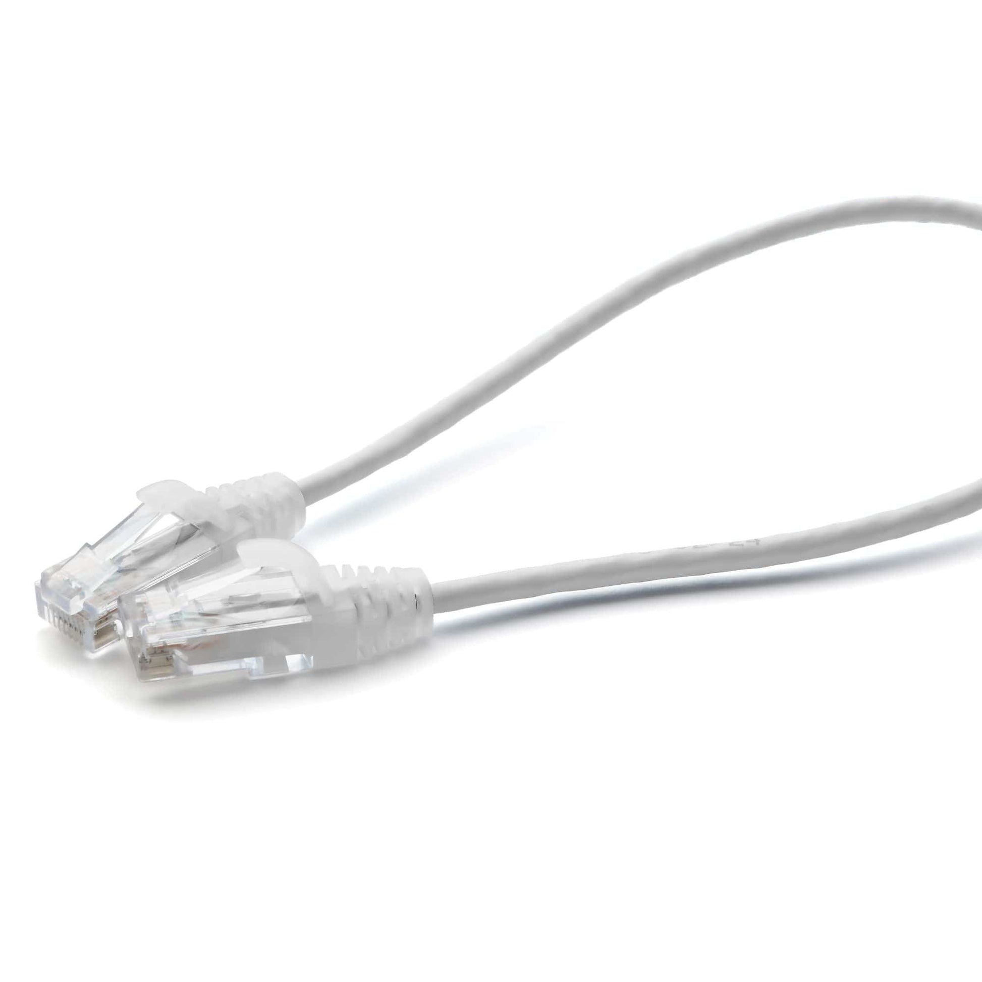 Cat6 28AWG Ethernet Patch Cable - Unshielded - White - 1ft - up close main image