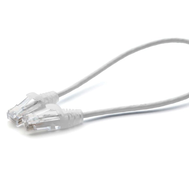 Cat6 28AWG Ethernet Patch Cable - Unshielded - White - 1ft - up close main image