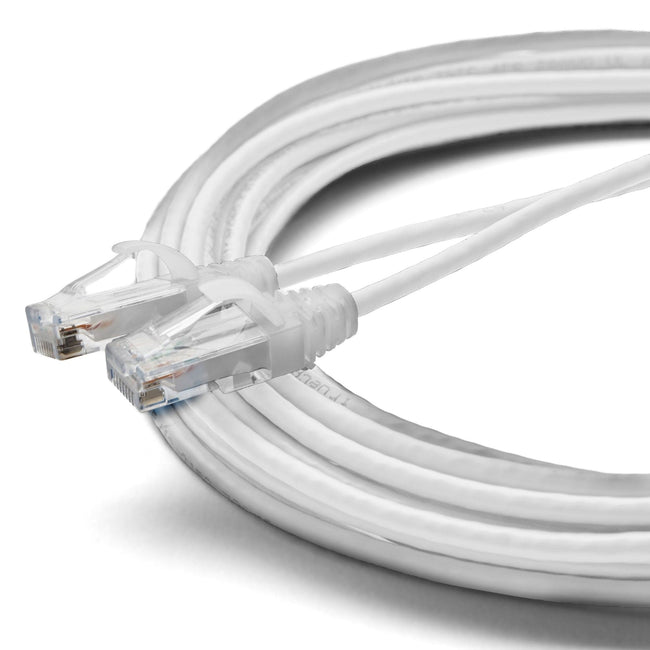 Cat6 28AWG Ethernet Patch Cable - Unshielded - White - 25ft - up close main image