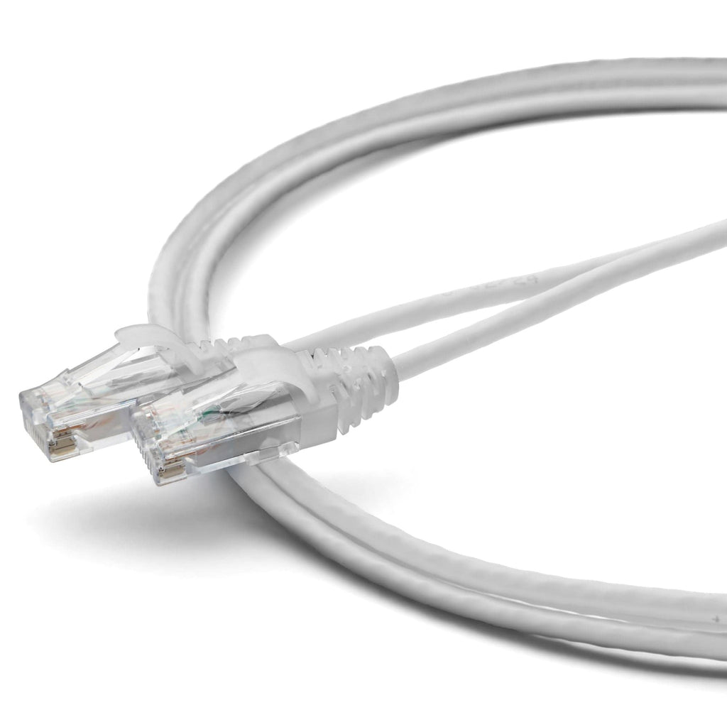 Cat6 28AWG Ethernet Patch Cable - Unshielded - White - 5ft - up close main image