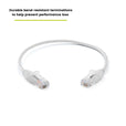 Cat6 28AWG Ethernet Patch Cable - Unshielded - White - 1ft - bend resistant