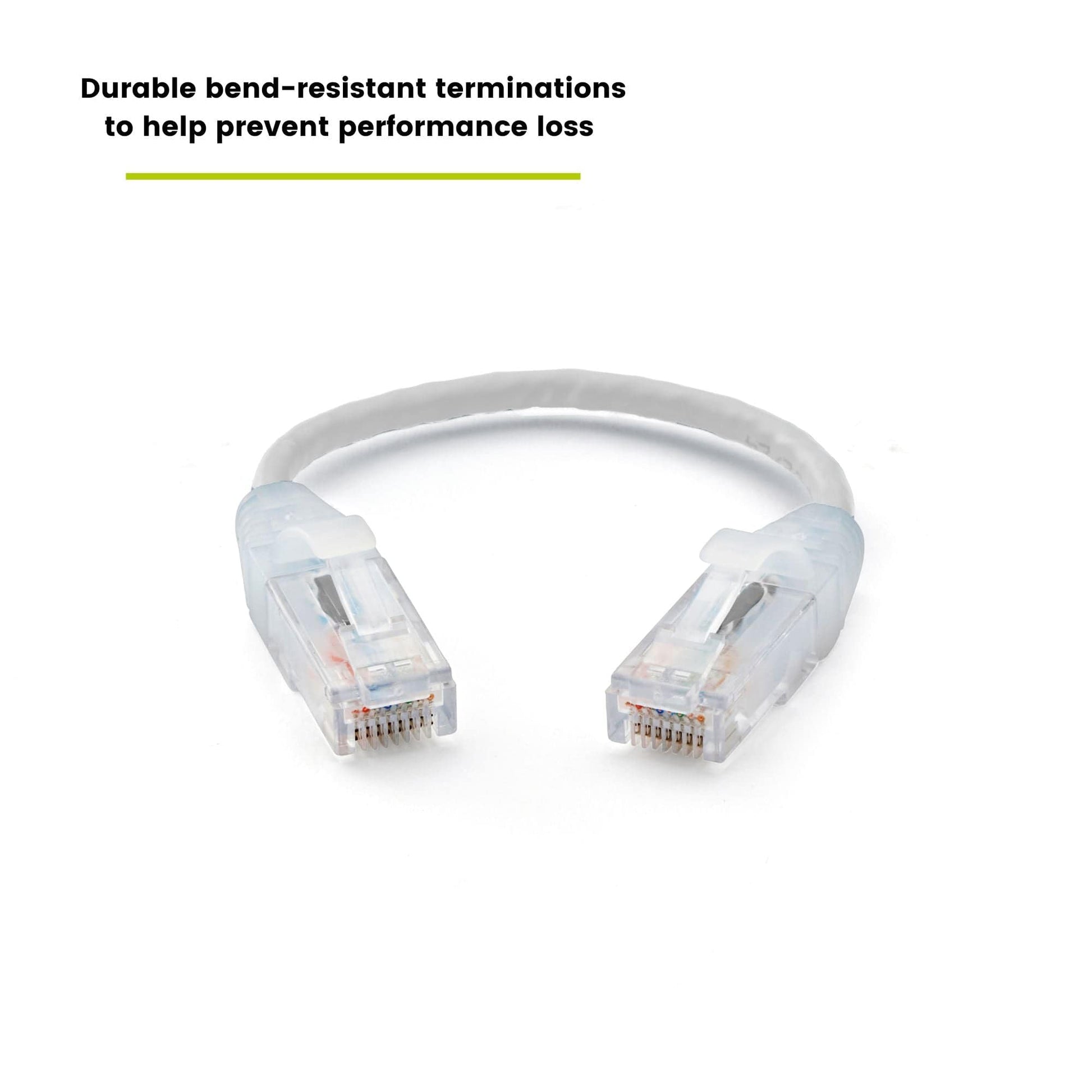 Cat6 28AWG Ethernet Patch Cable - Unshielded - White - 6in - bend resistant