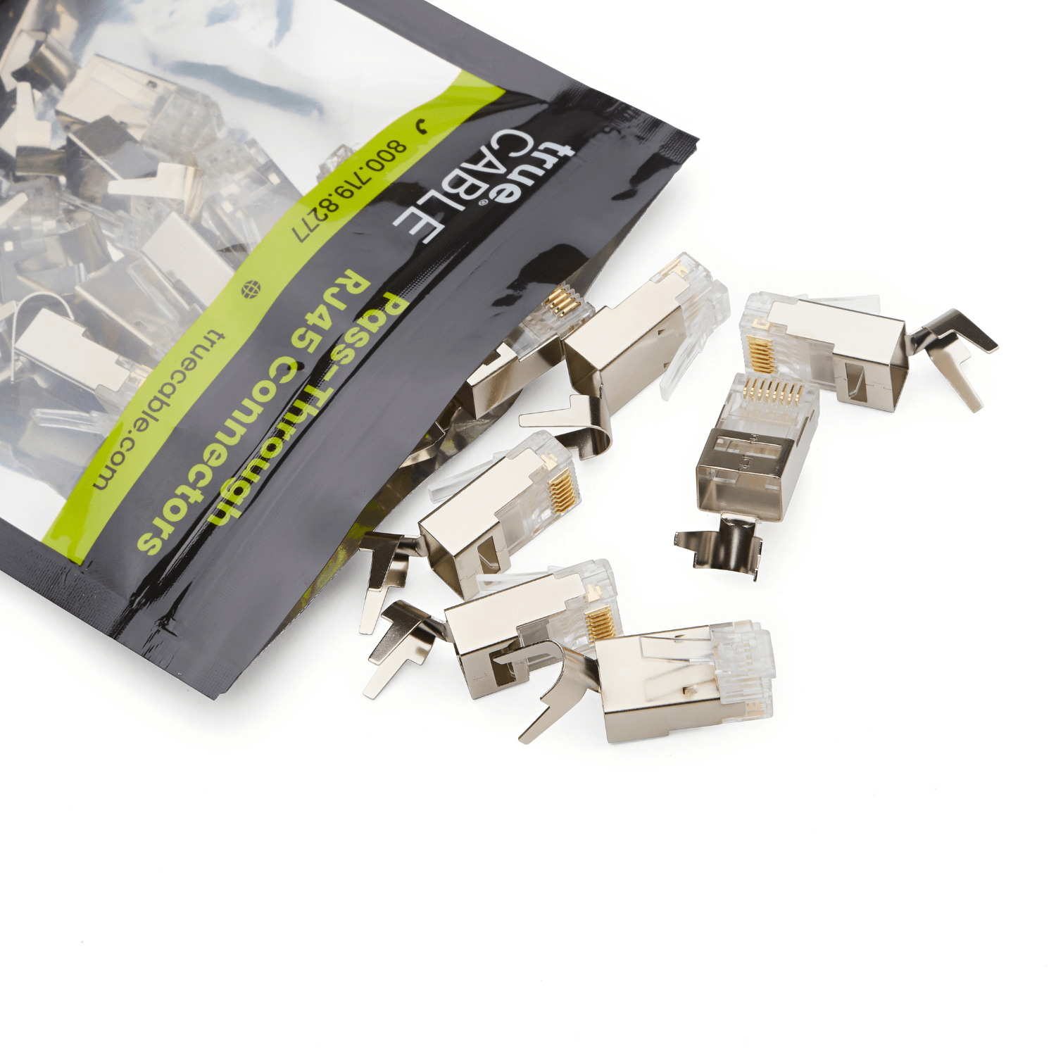 Cat6-6A Pass Through RJ45 Connectors | Shielded | 20pc | Opened Packaging