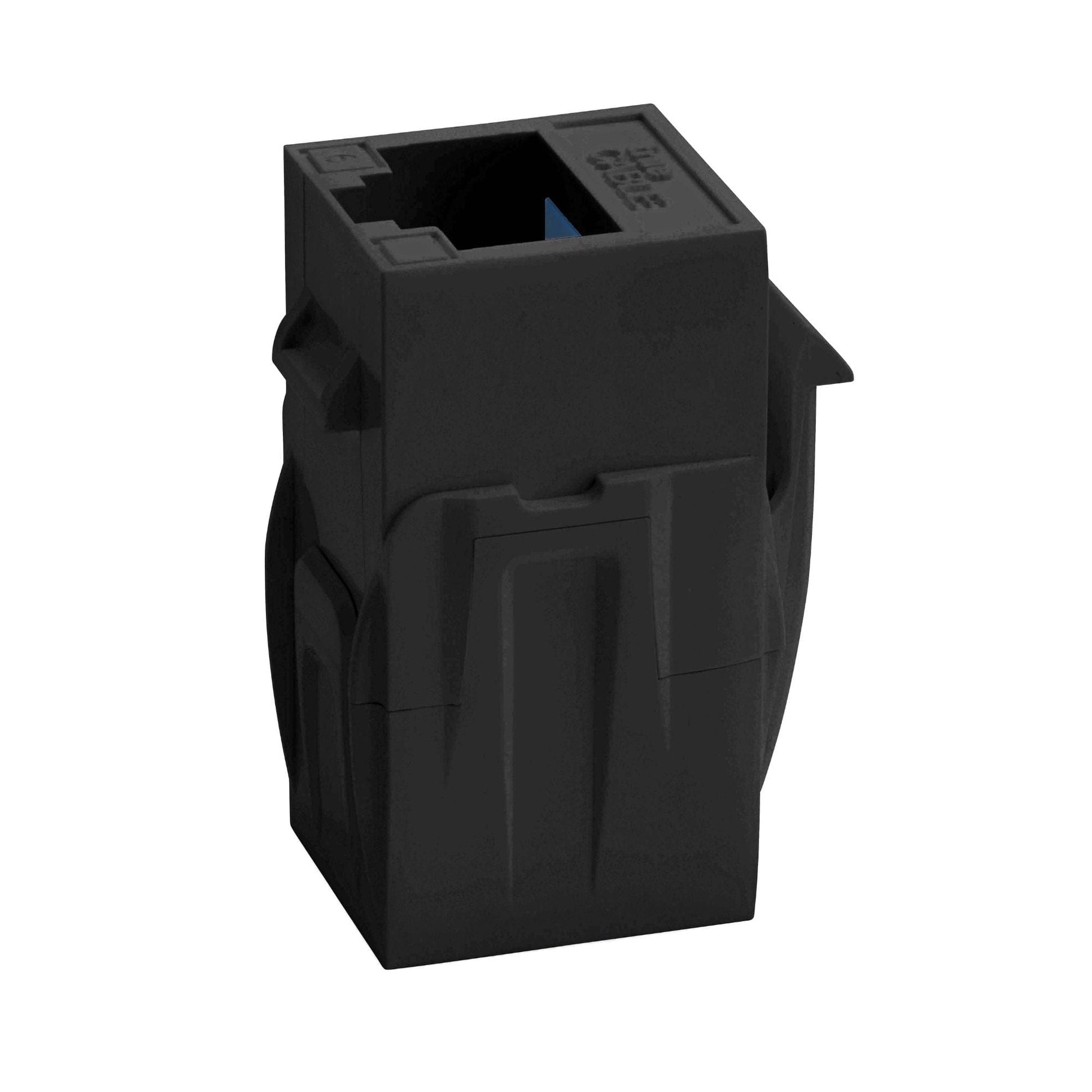 Cat6 Keystone Jack Coupler | Unshielded | Black | 2 Piece | standing up