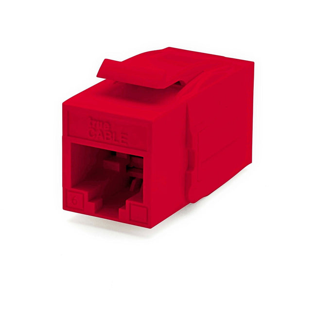 Cat6 Keystone Jack Coupler | Unshielded | red | 2 Piece | front