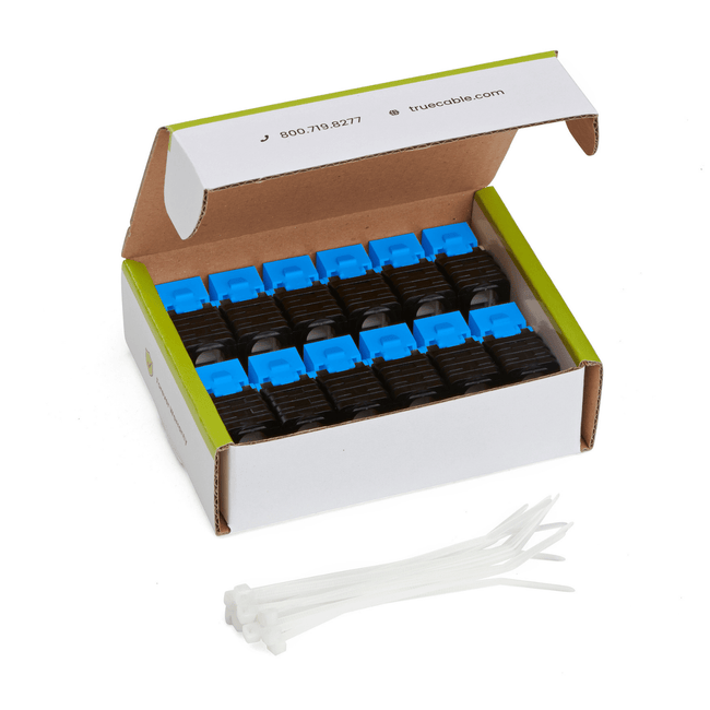 Cat6 Toolless Keystone Jack | Unshielded | 12pc | Blue