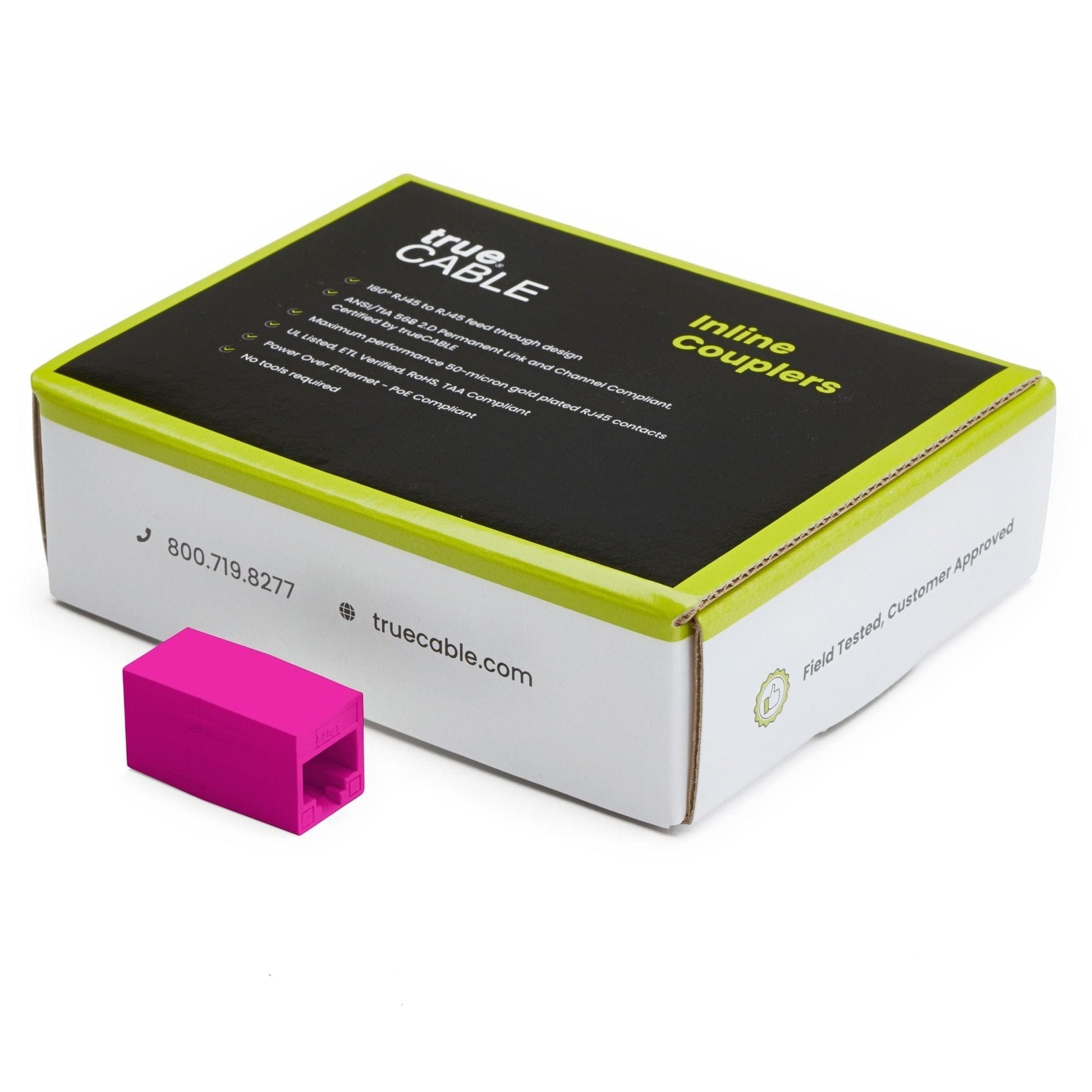 Cat6 Inline Coupler | Unshielded | Pink | 12pc | closed box