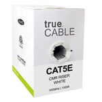 Cat5e Riser Ethernet Cable White 1000ft trueCABLE Box Front