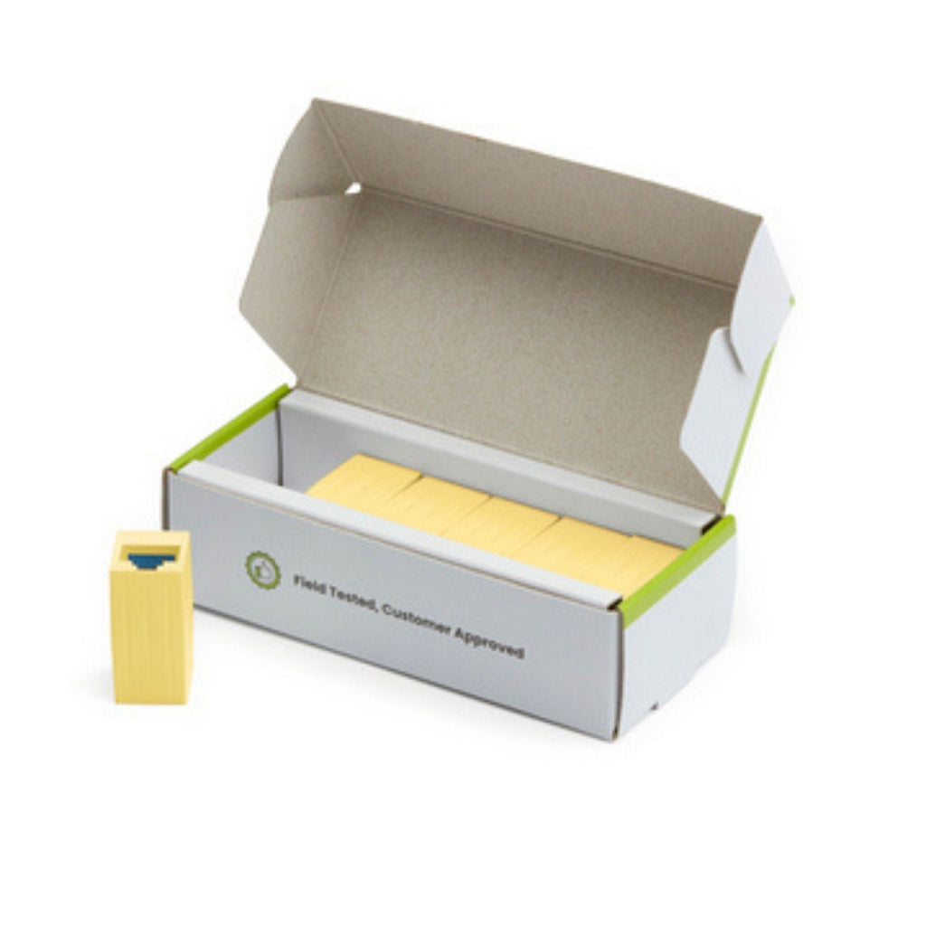 Cat6A Inline Coupler | Unshielded | Yellow | 6pc | open box