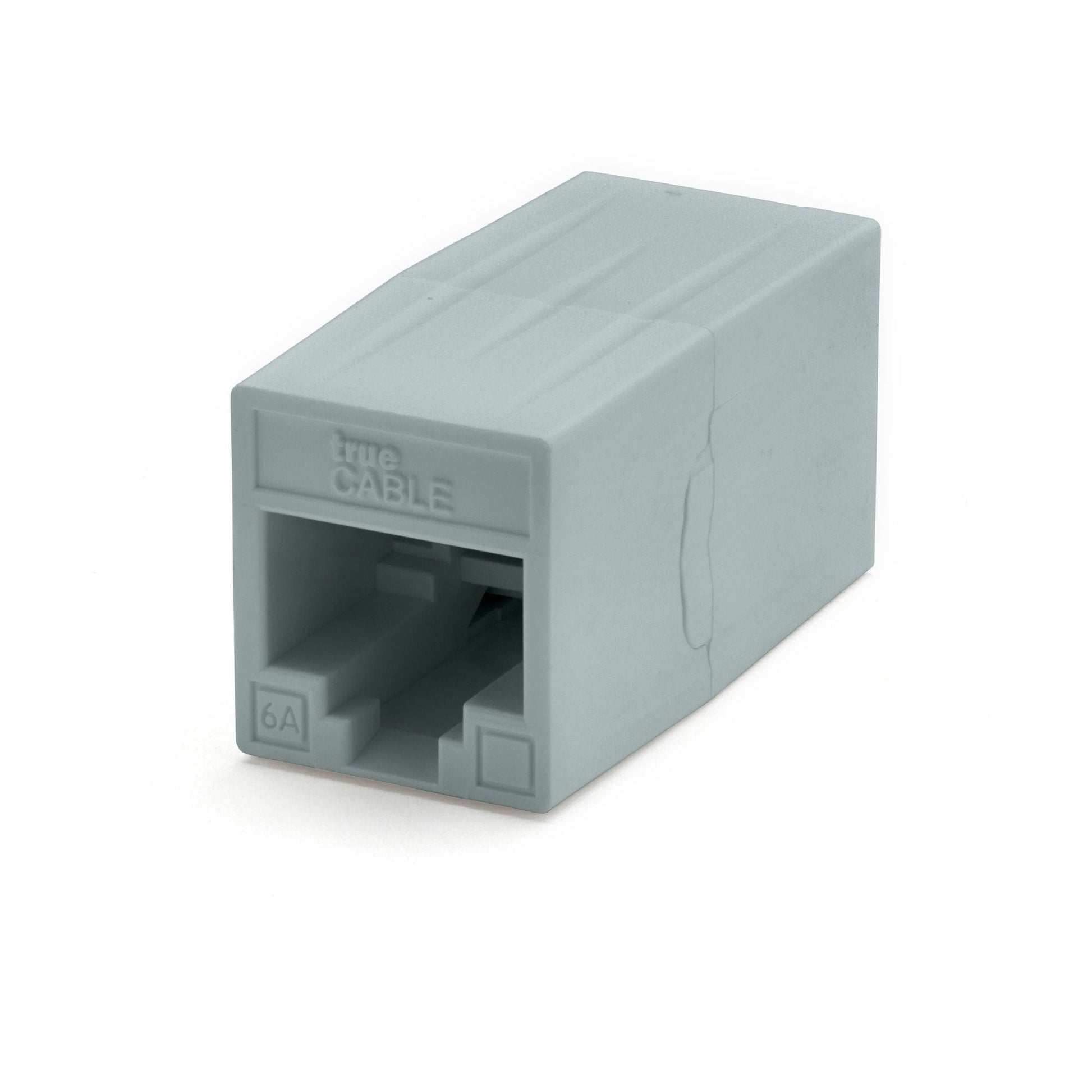 Cat6A Inline Coupler | Unshielded | Gray | 2pc | front