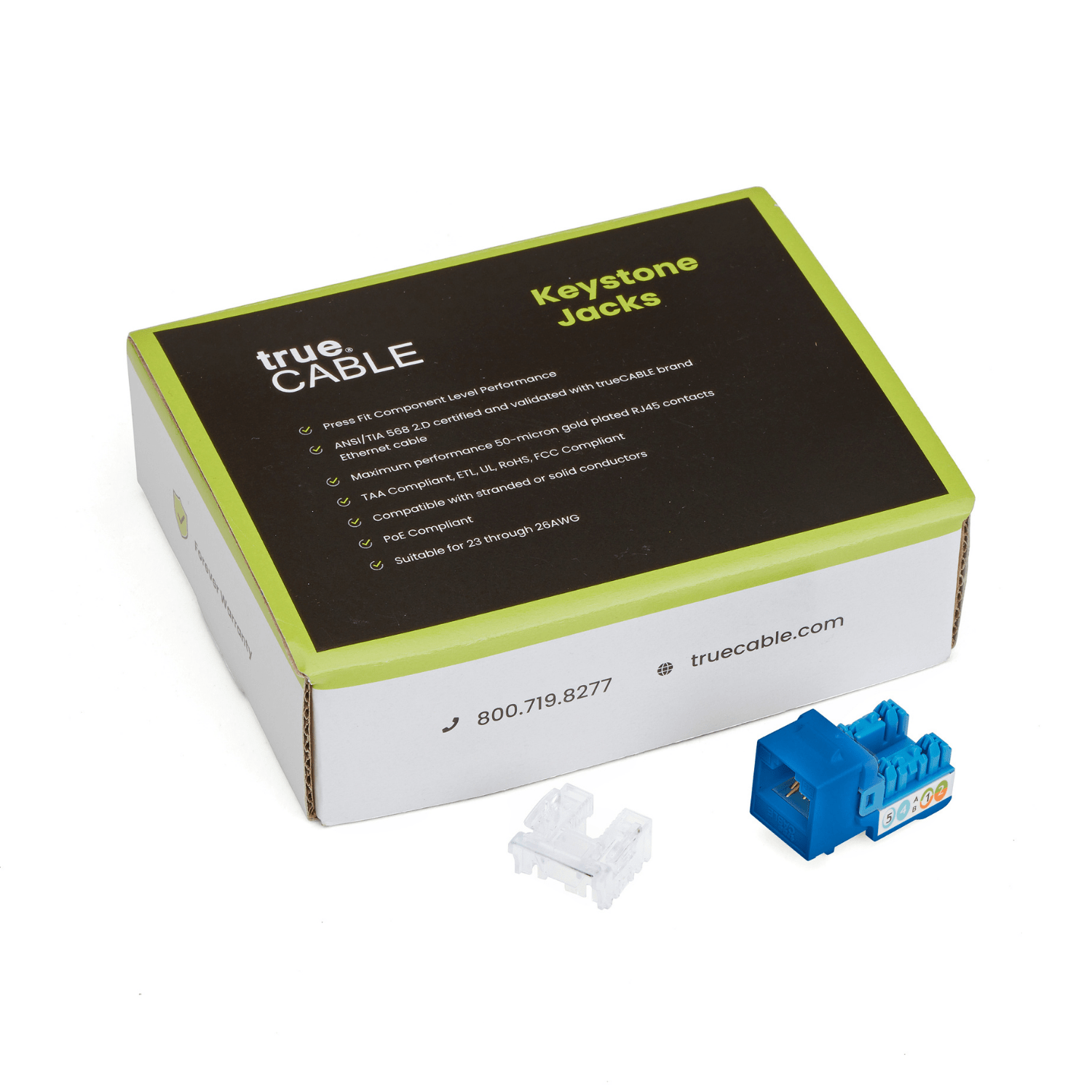 Cat6 Punch Down Keystone Jack | Unshielded | 12pc | Packaging | Blue