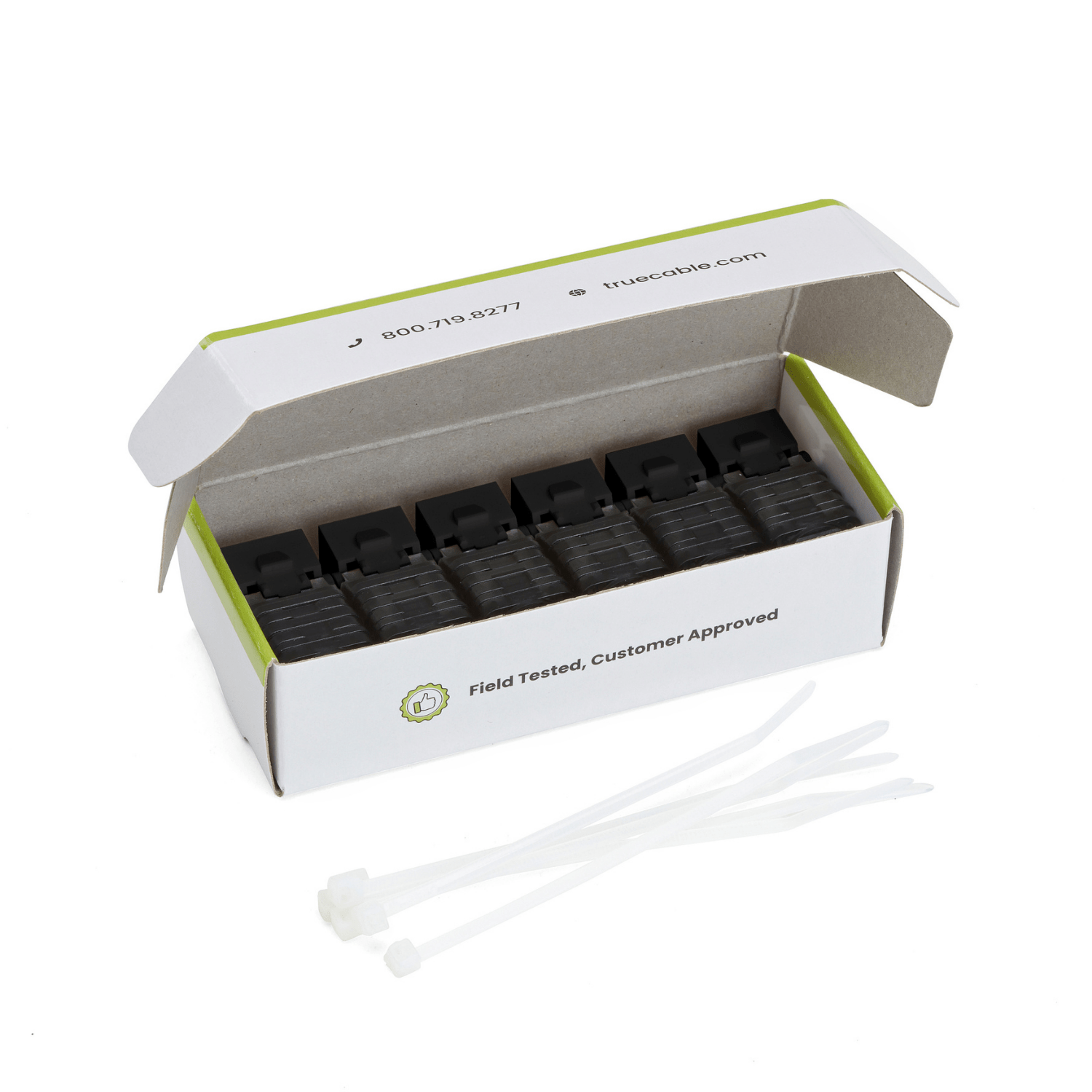 Cat6A Toolless Keystone Jack | Unshielded | 6pc | Black