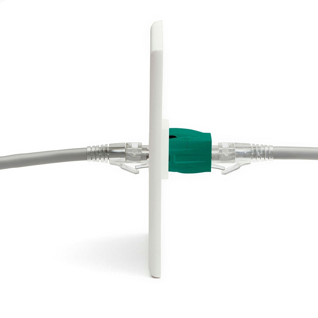 Cat6 Keystone Jack Coupler | Unshielded | Green | 2 Piece | coupler in wall plate