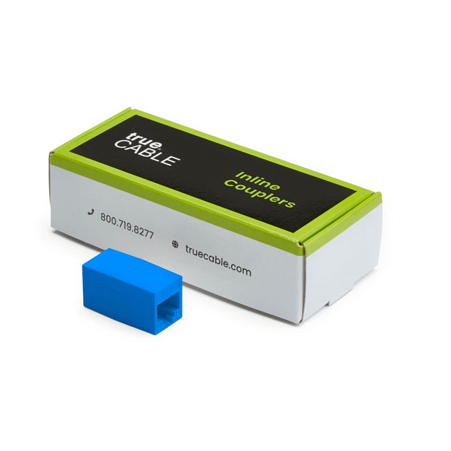 Cat6A Inline Coupler | Unshielded | Blue | 6pc | closed box