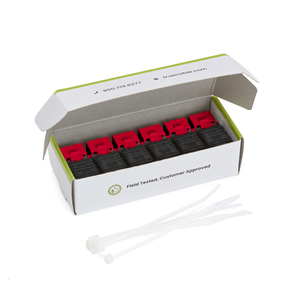 Cat6A Toolless Keystone Jack | Unshielded | 6pc | Red