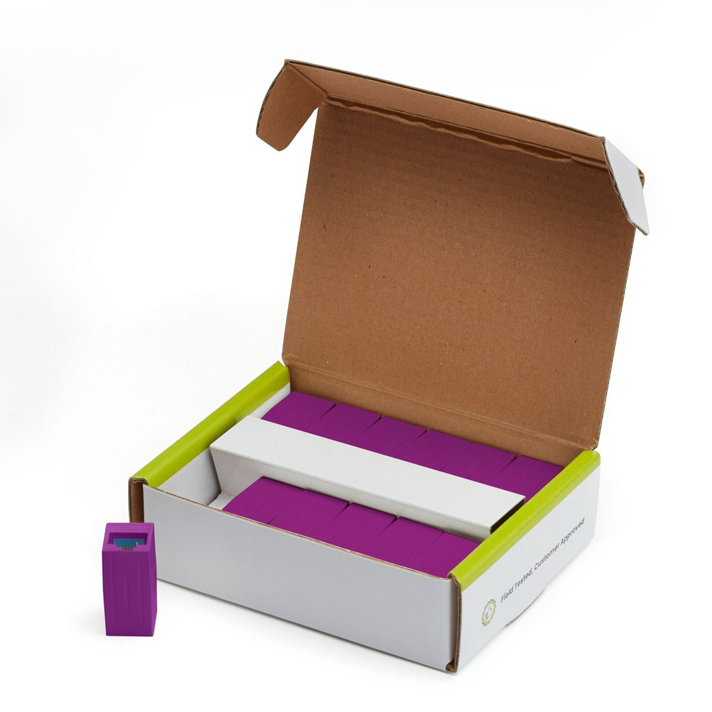 Cat6A Inline Coupler | Unshielded | Purple | 12pc | open box