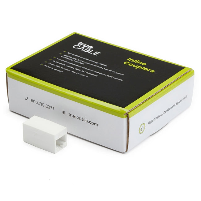 Cat6A Inline Coupler | Unshielded | White | 12pc | closed box