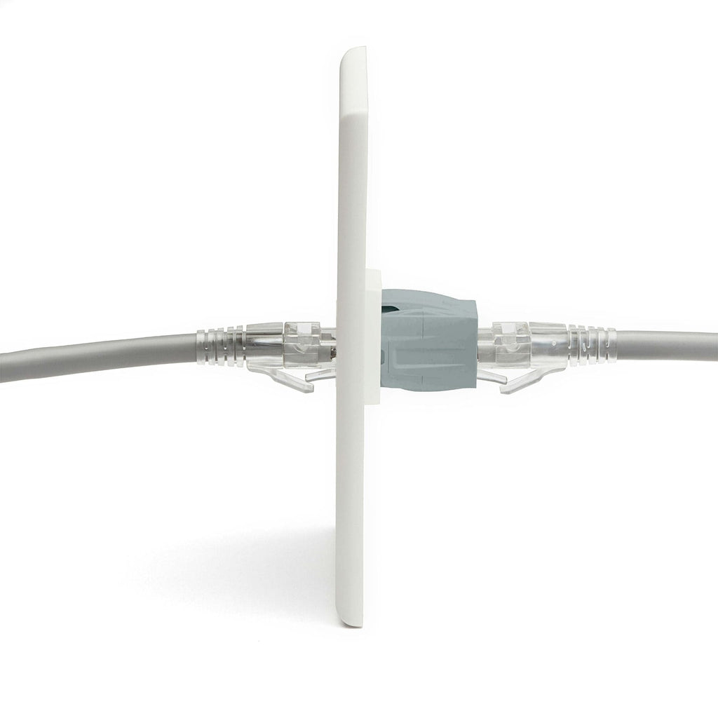 Cat6 Keystone Jack Coupler | Unshielded | Gray | 6 Piece | coupler in wall plate