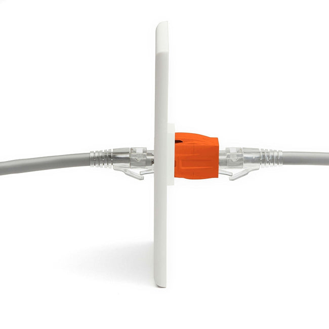 Cat6 Keystone Jack Coupler | Unshielded | Orange | 6 Piece | coupler in wall plate