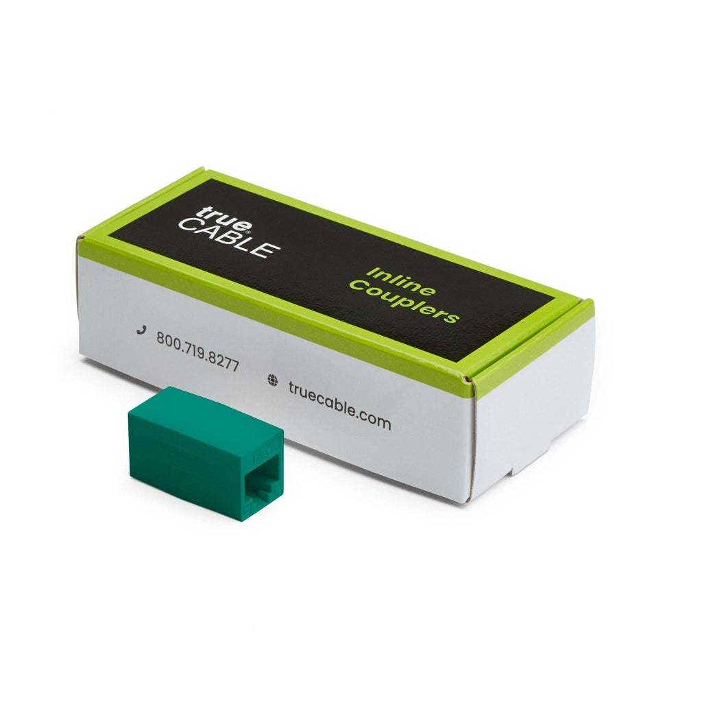 Cat6A Inline Coupler | Unshielded | Green | 6pc | closed box