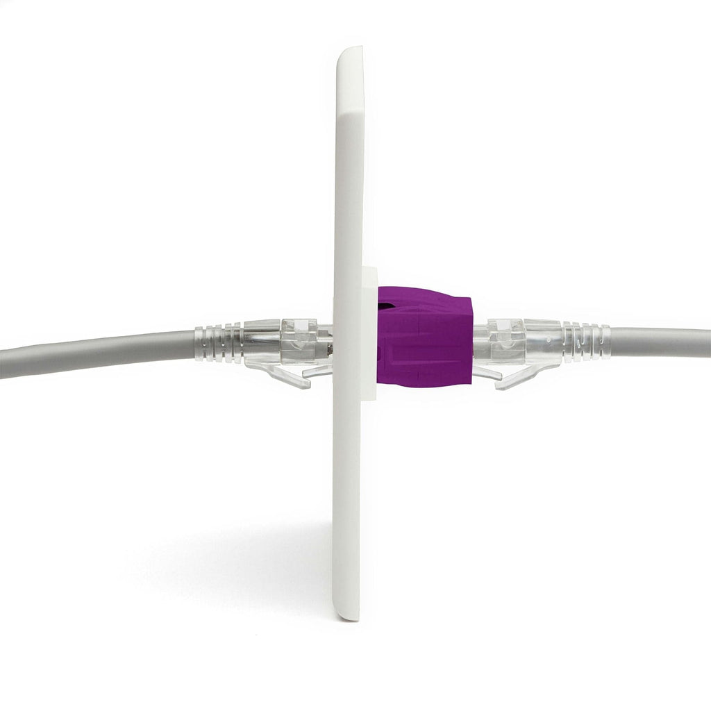 Cat6 Keystone Jack Coupler | Unshielded | Purple | 6 Piece | coupler in wall plate