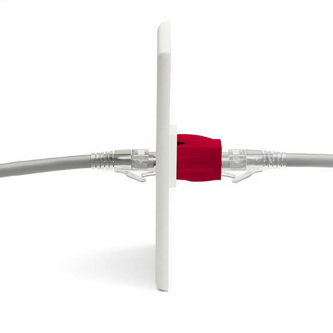 Cat6 Keystone Jack Coupler | Unshielded | red | 12 Piece | coupler in wall plate