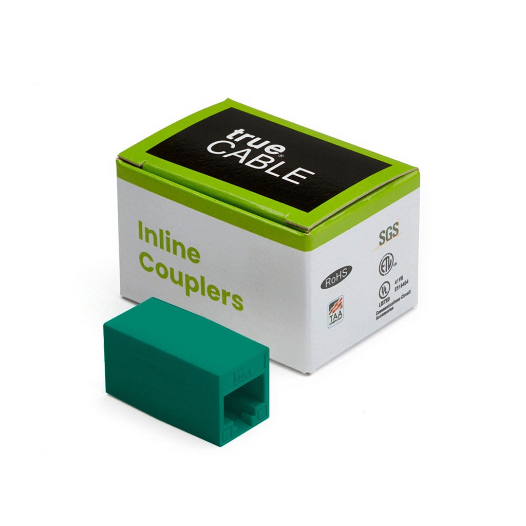 Cat6 Inline Coupler | Unshielded | Green | 2pc | closed box