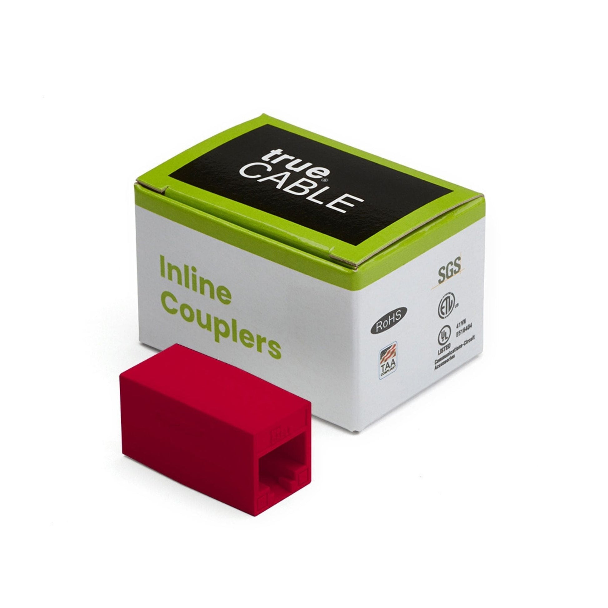 Cat6 Inline Coupler | Unshielded | Red | 2pc | closed box