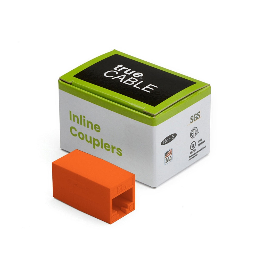 Cat6 Inline Coupler | Unshielded | Orange | 2pc | closed box