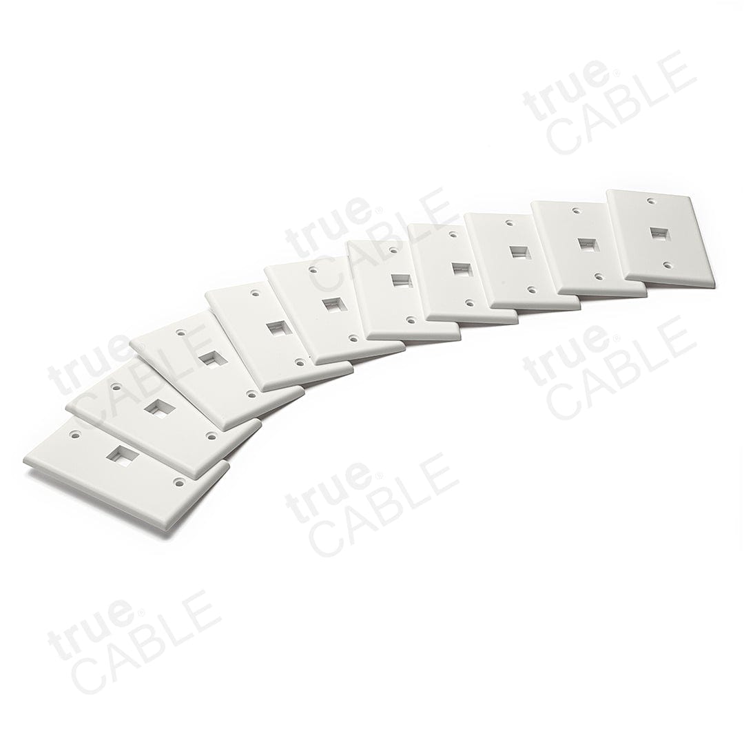 Single Gang Wall Plates - 1 Port / 10pc