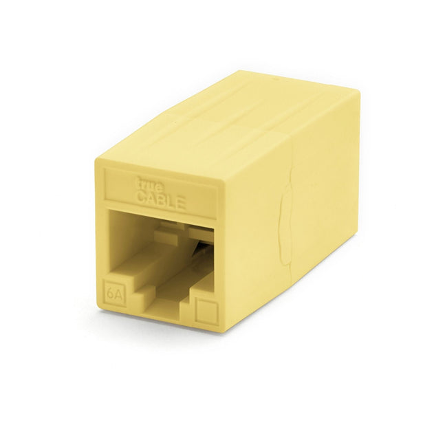 Cat6A Inline Coupler | Unshielded | Yellow | 2pc | front