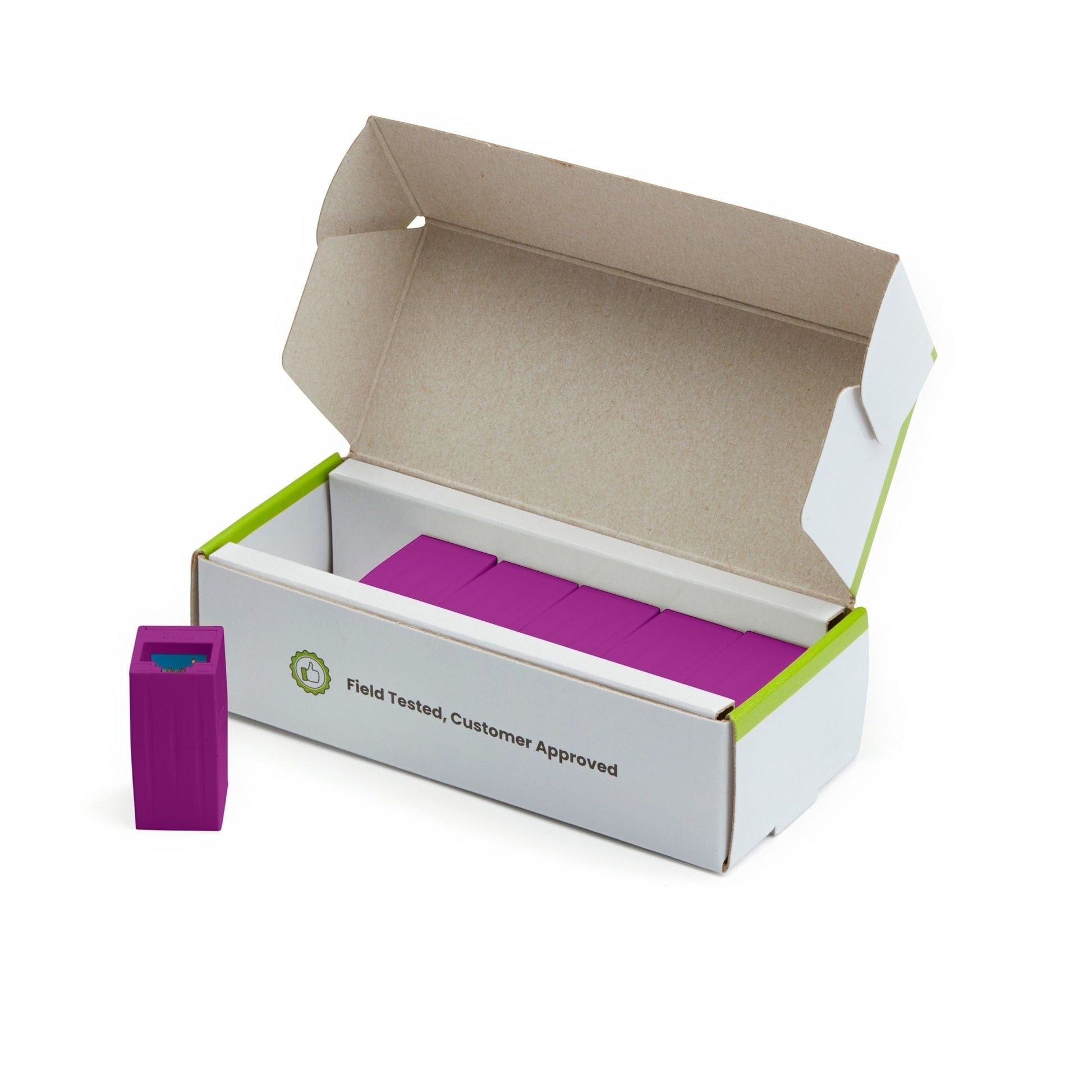 Cat6 Inline Coupler | Unshielded | Purple | 6pc | open box