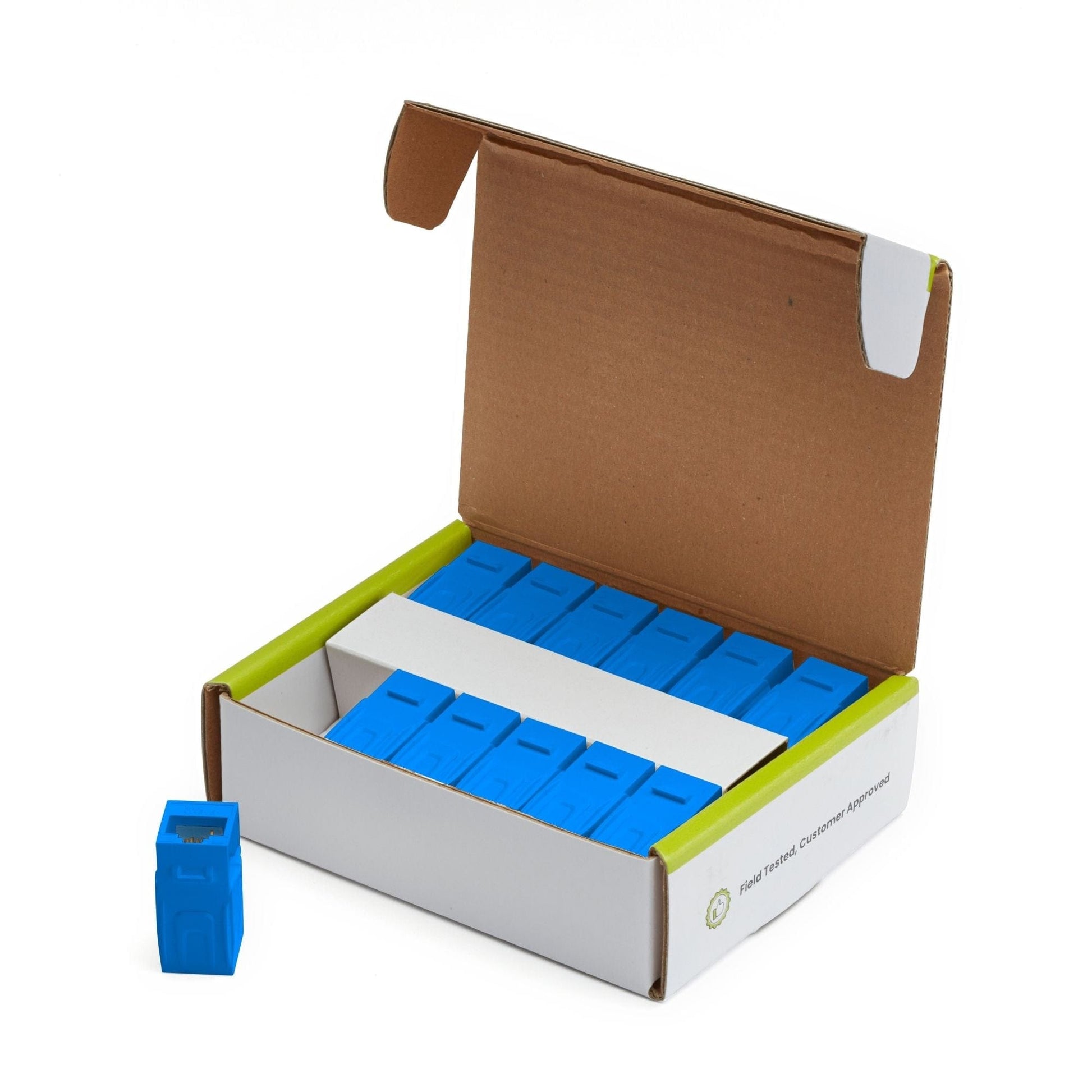 Cat6 Keystone Jack Coupler | Unshielded | Blue | 12 Piece | open box