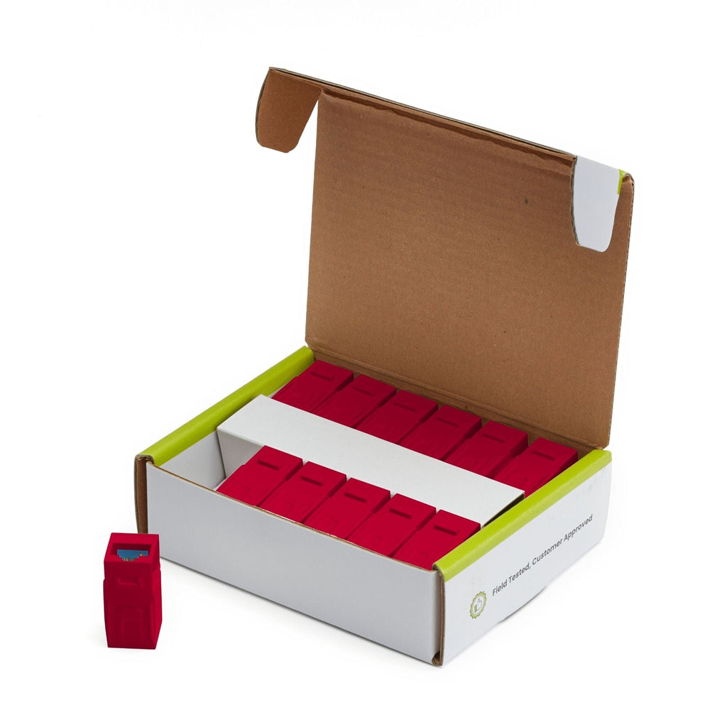 Cat6 Keystone Jack Coupler | Unshielded | red | 12 Piece | open box
