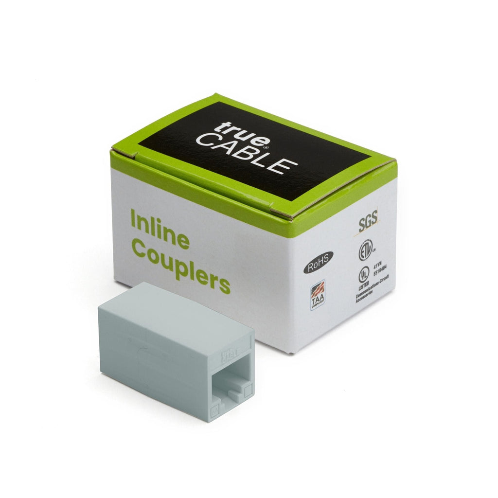 Cat6A Inline Coupler | Unshielded | Gray | 2pc | closed box