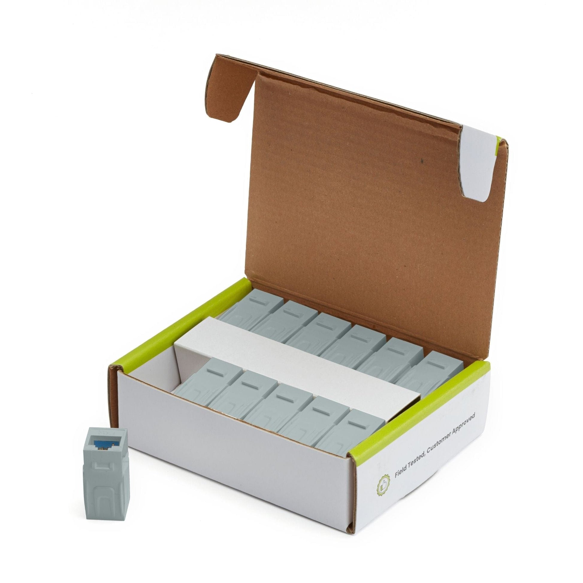 Cat6 Keystone Jack Coupler | Unshielded | Gray | 12 Piece | open box