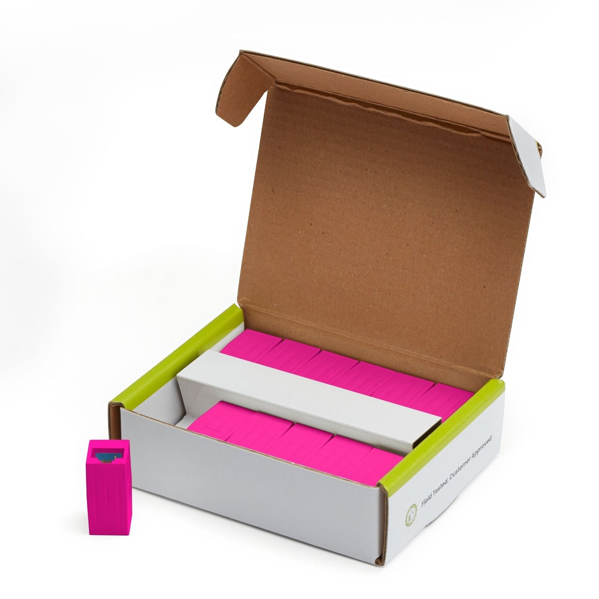 Cat6A Inline Coupler | Unshielded | Pink | 12pc | open box