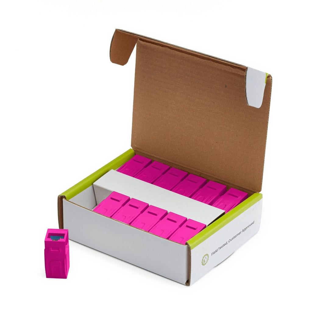 Cat6 Keystone Jack Coupler | Unshielded | Pink | 12 Piece | open box