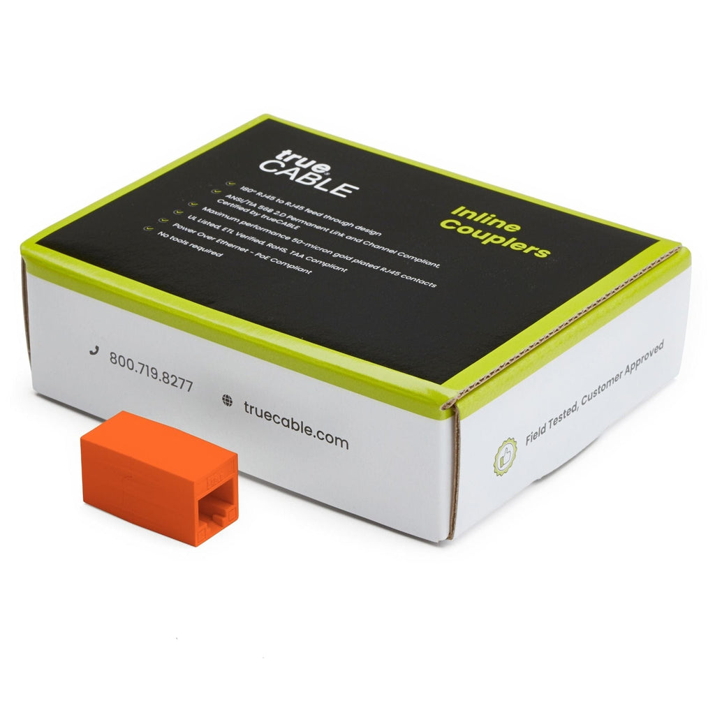 Cat6 Inline Coupler | Unshielded | Orange | 12pc | closed box